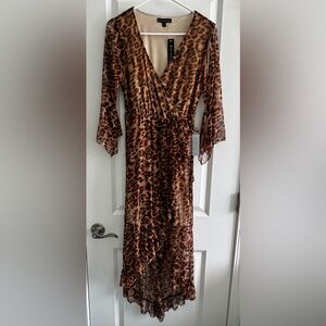 Kenedik Leopard Print High Low Dress